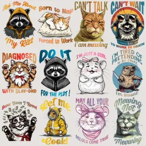 15 Gen Z Animals Designs Bundle PNG