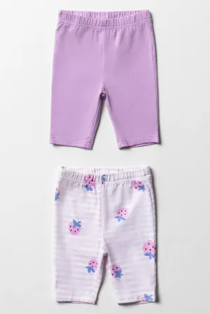 2 Pack Cropped Legging Purple