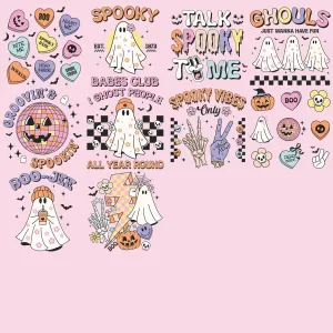 9 Retro Halloween Designs Bundle PNG