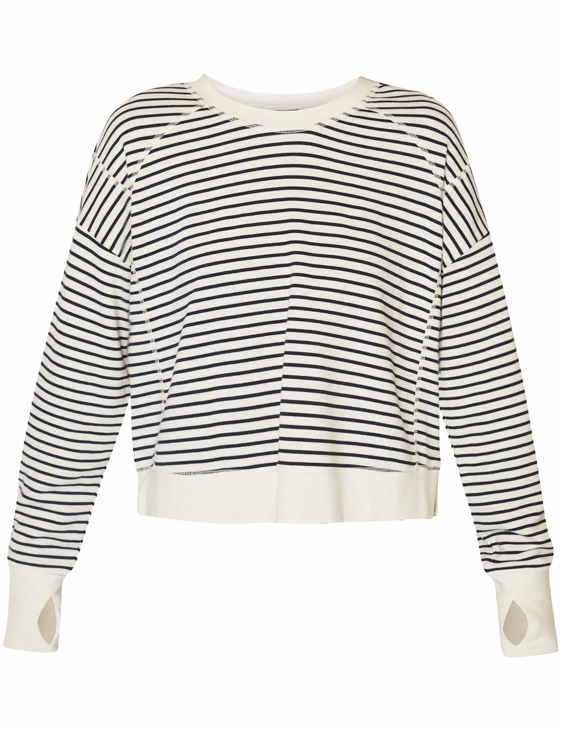 After Class Crop Sweatshirt - Lily White Stripe