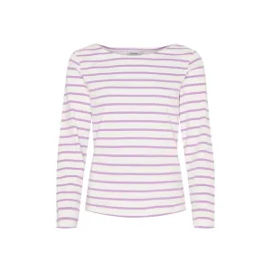 Antibes Striped Long Sleeve Tee - Pearl/Violet