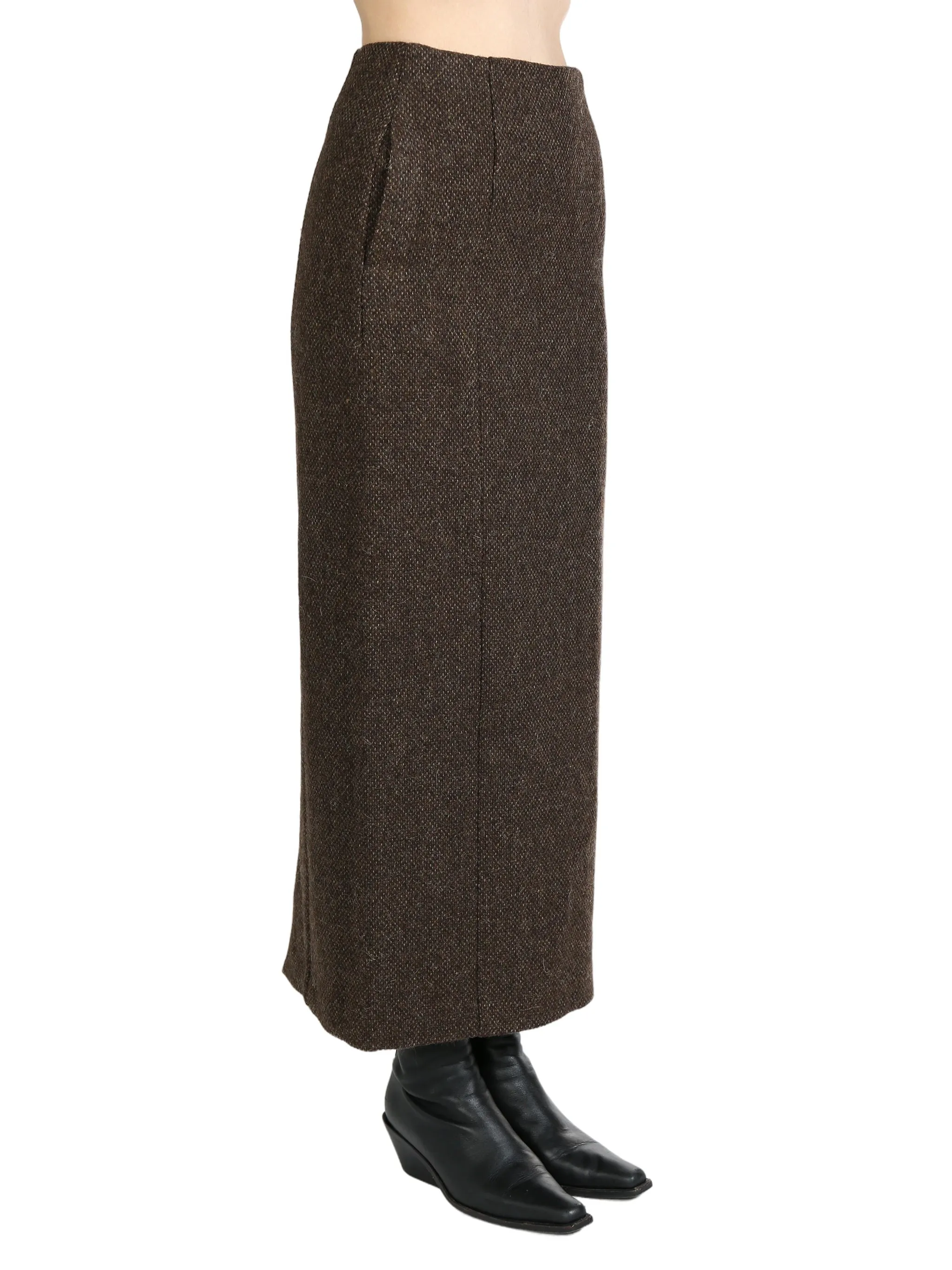 AURALEE - Women Lama Shetland Wool Tweed Skirt