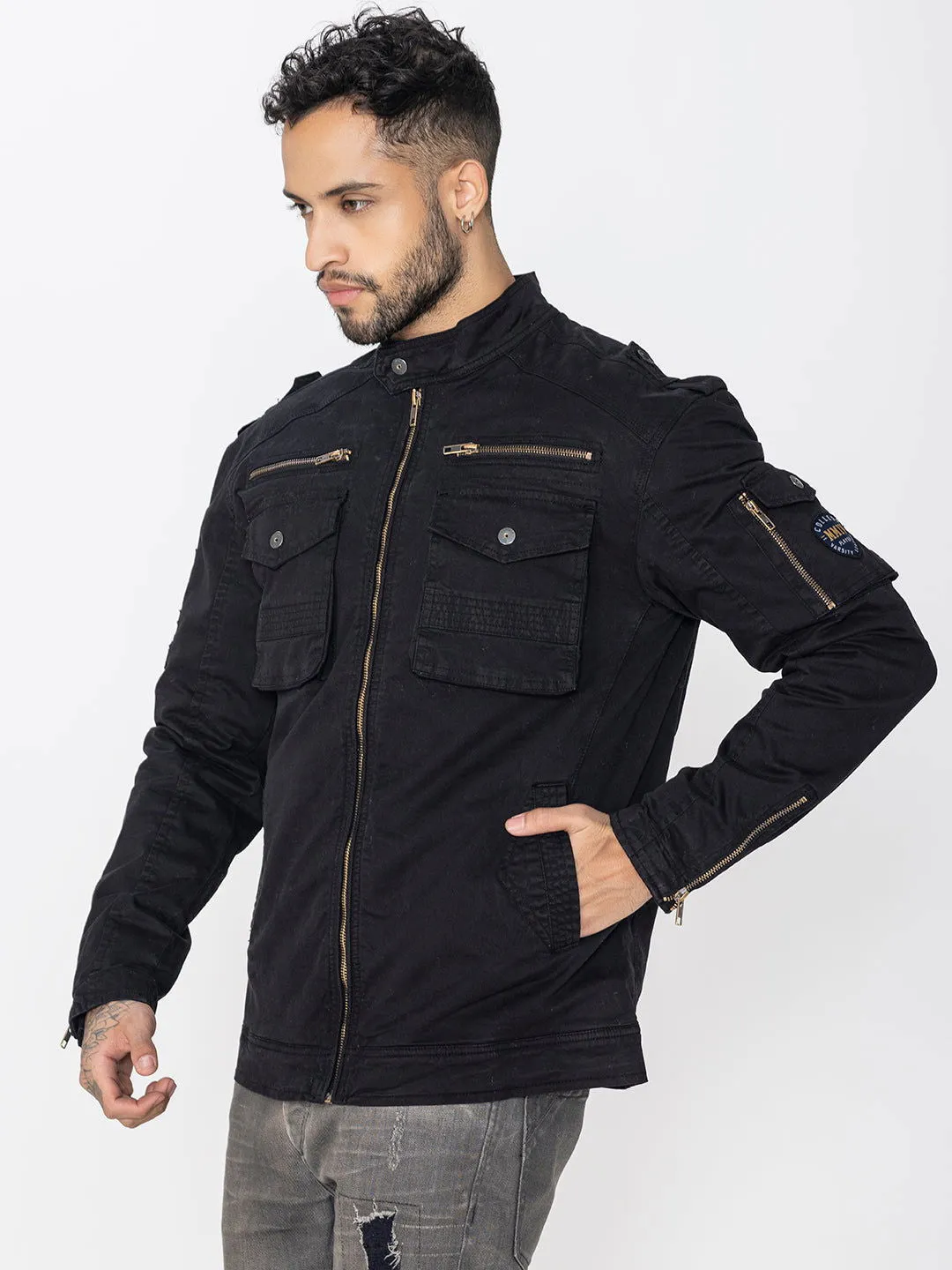 BLACK UTILITY JACKET