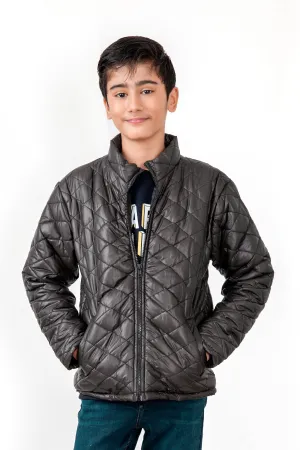 Boys Black Quilted Jacket