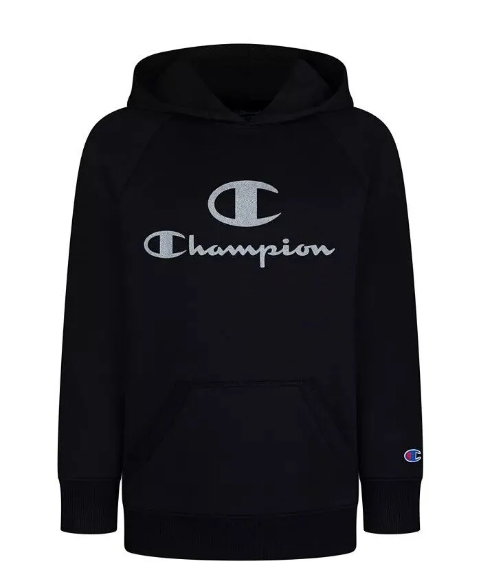 Champion Big Girls Glitter C Script Hoodie