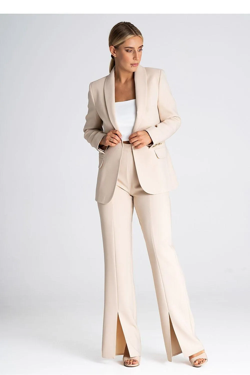 Chic Shawl Collar Blazer with Stylish Button Detail