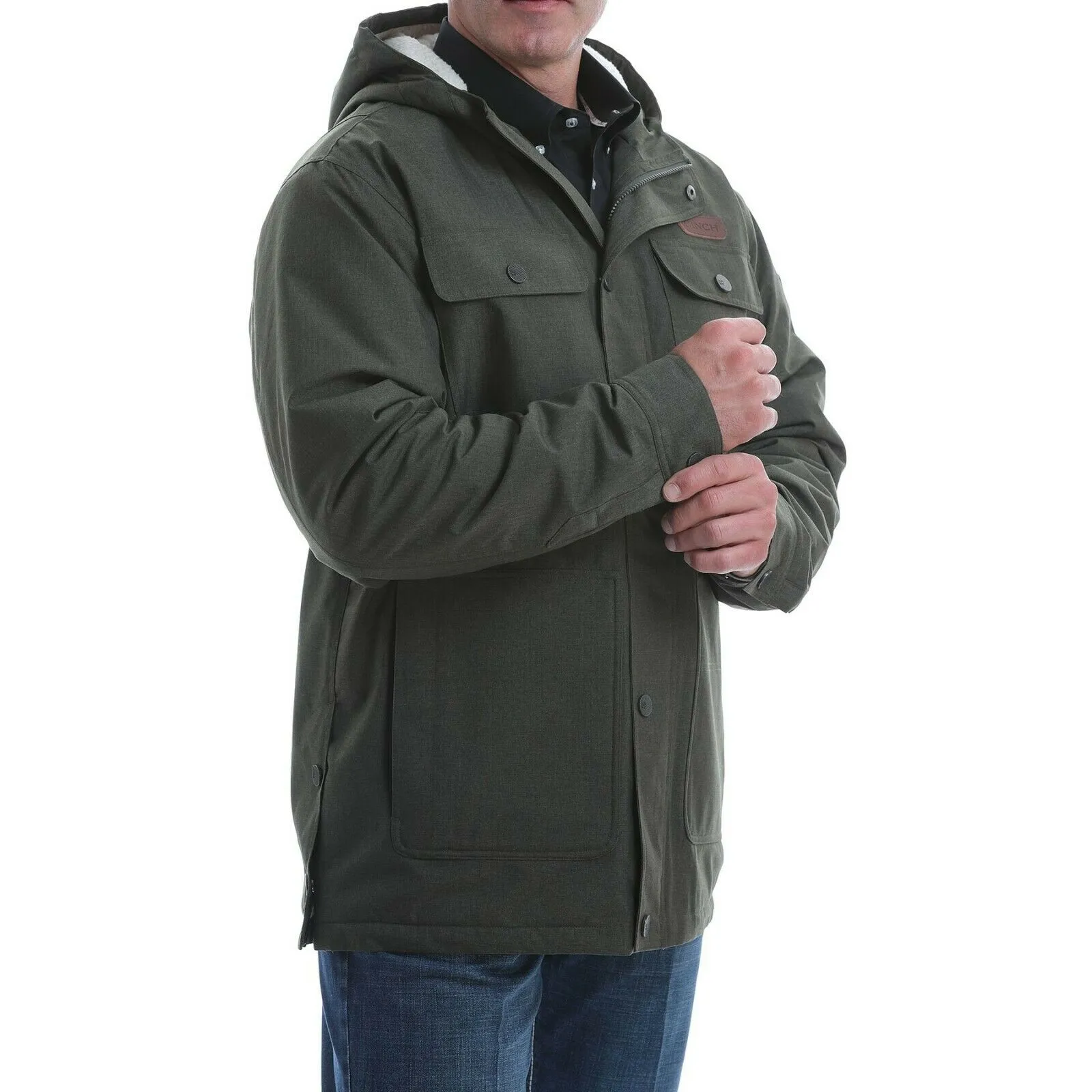 Cinch Men's Polyester Herringbone Sherpa Lined Barn Jacket MWJ1527001