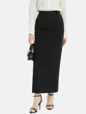 Classic Back Slit Midi Skirt