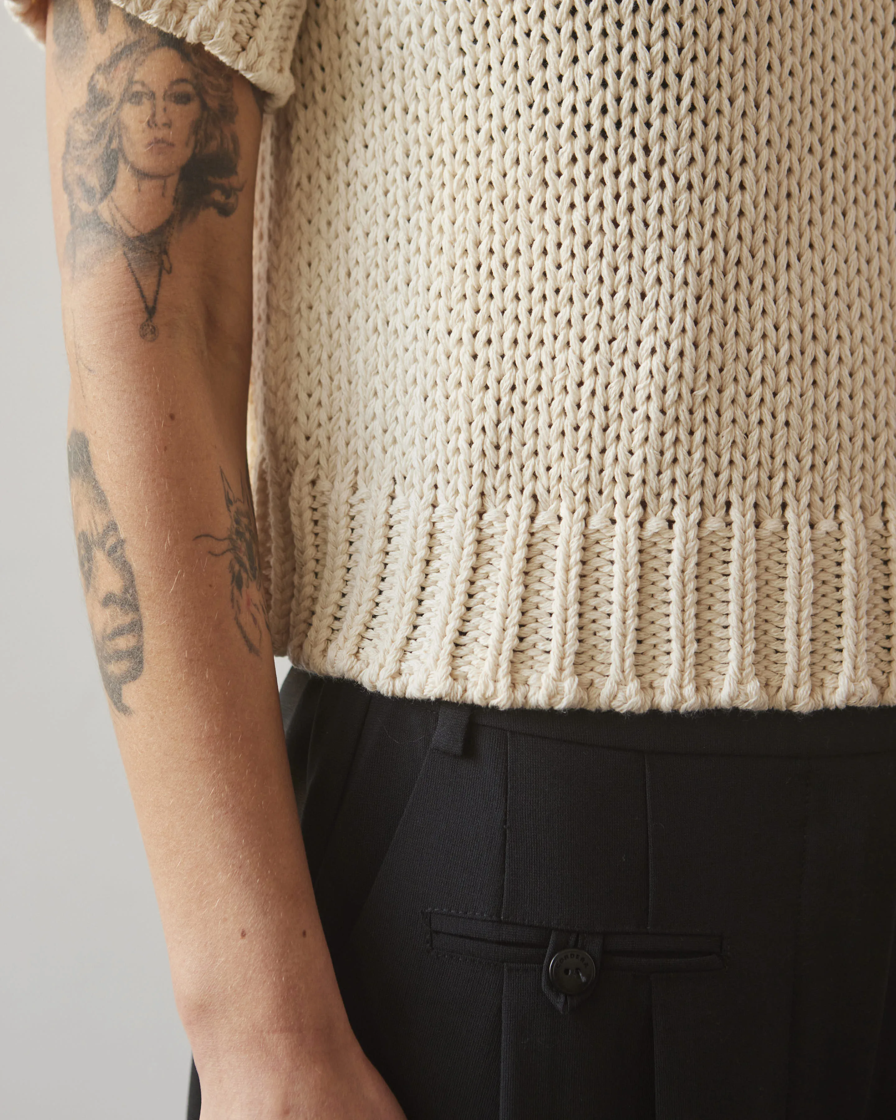 Cordera Cropped SS Sweater, Natural