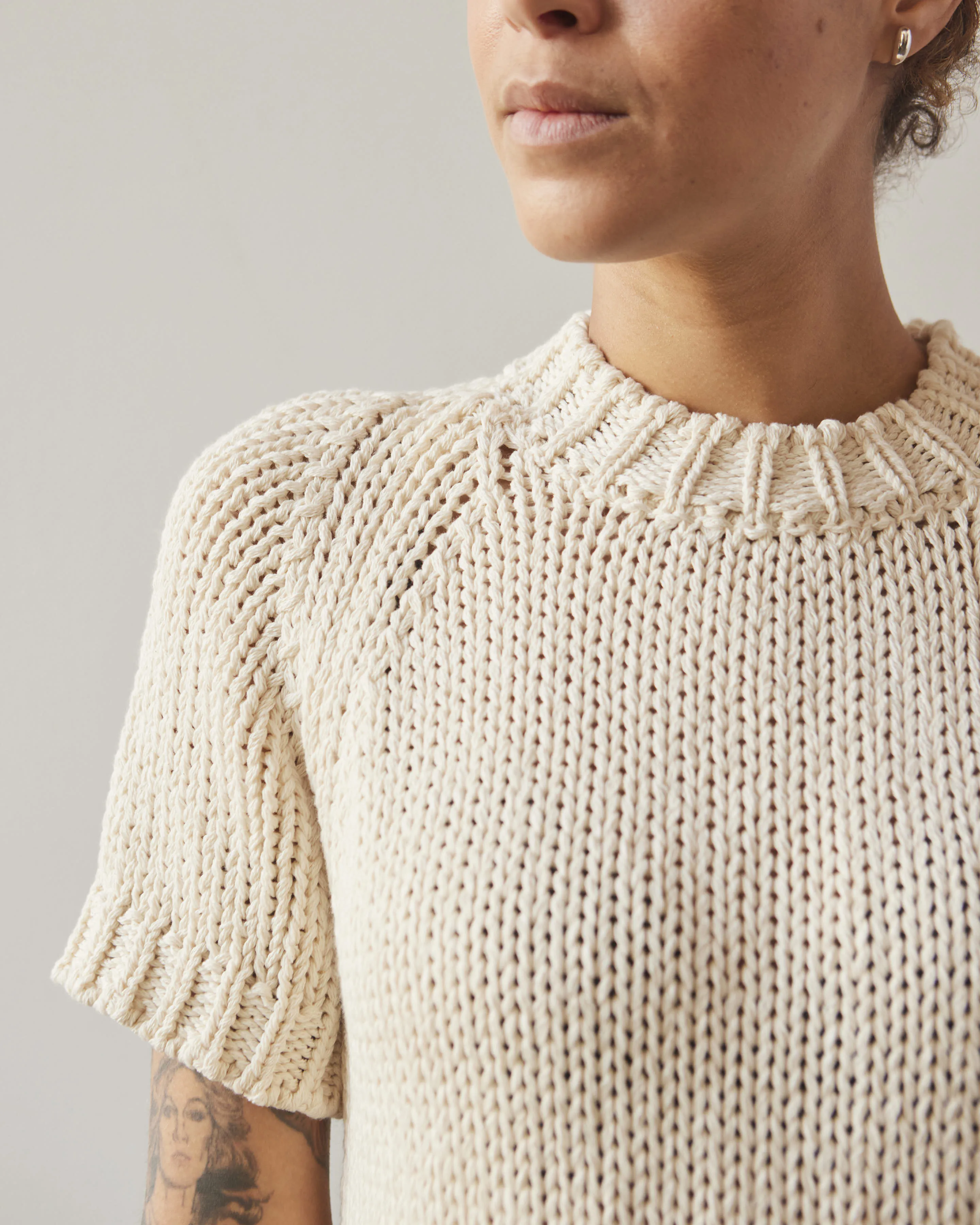 Cordera Cropped SS Sweater, Natural