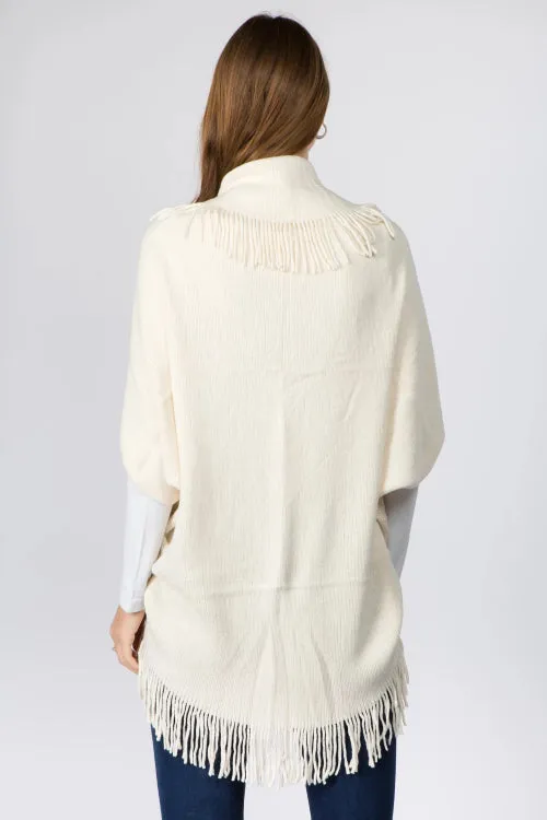 Fringed Knit Bolero Jacket