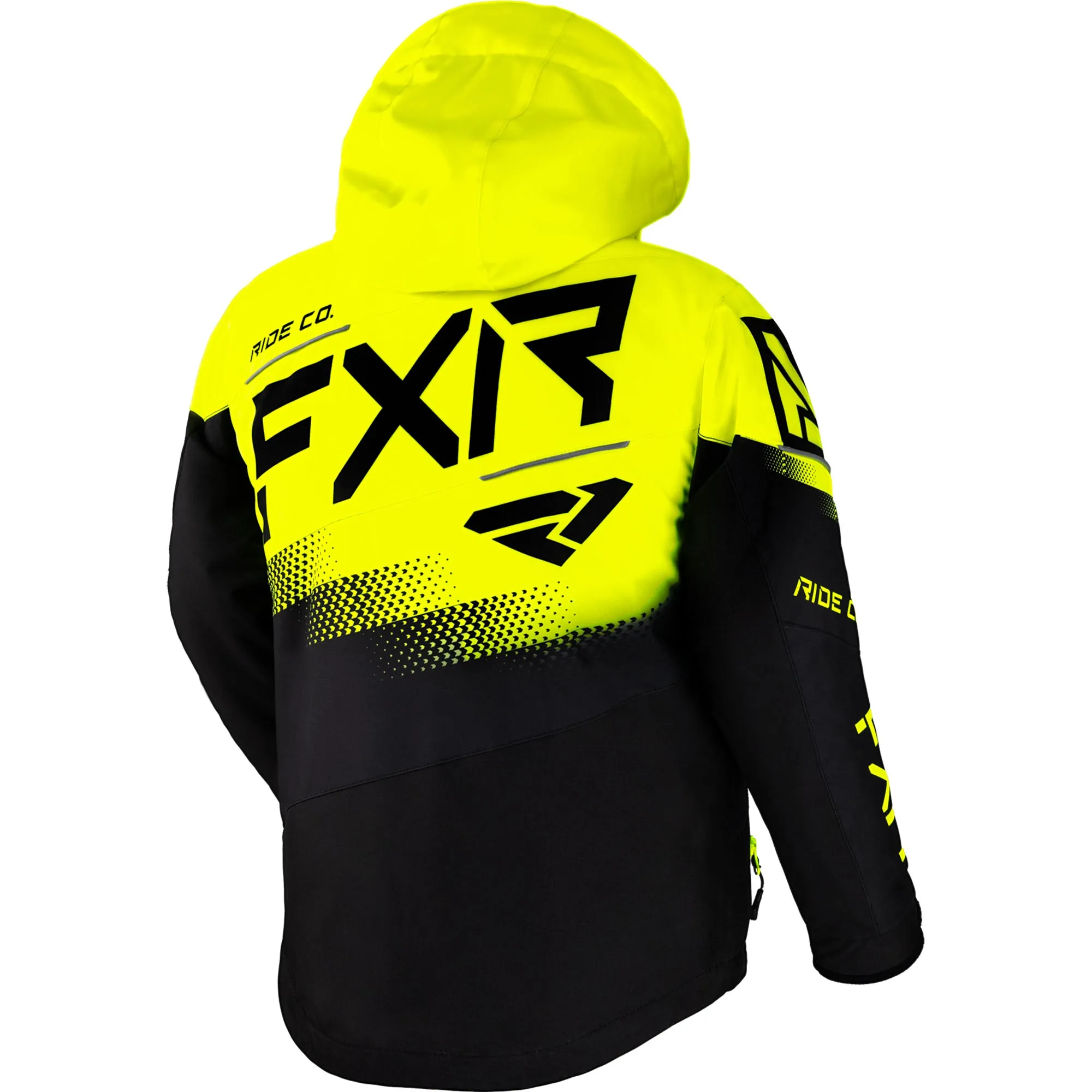 FXR  Child Boost Snowmobile Jacket Thermal Flex Insulated Knit Black Hi-Vis