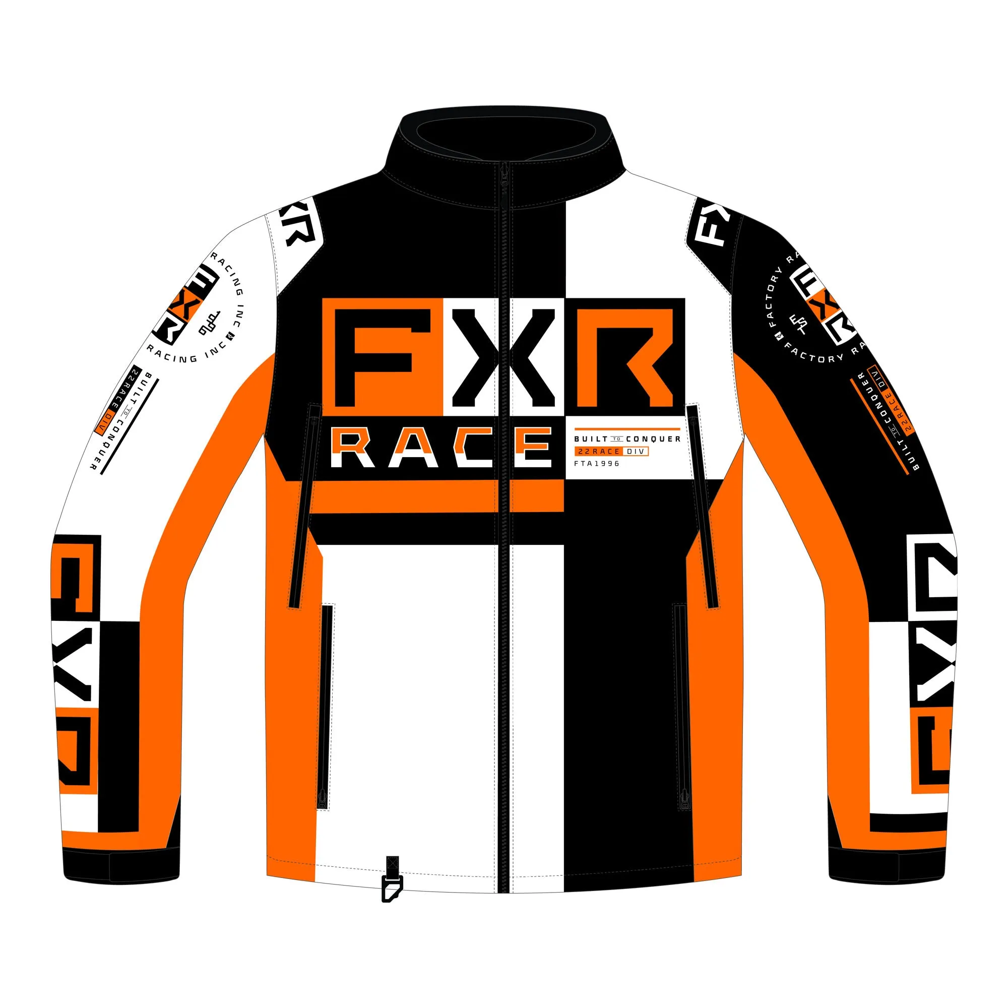 FXR  Mens Cold Cross RR Snowmobile Jacket Snowproof Heavy Duty Orange White Black