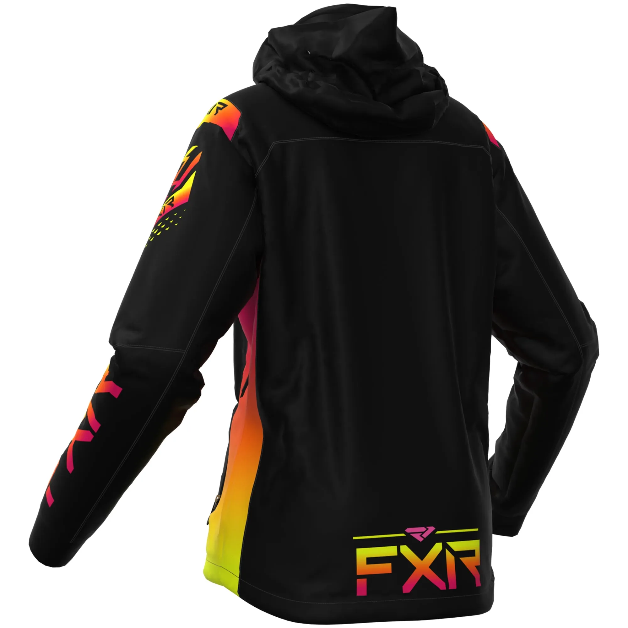 FXR Womens RRX Snowmobile Jacket Black/Neon Fusion