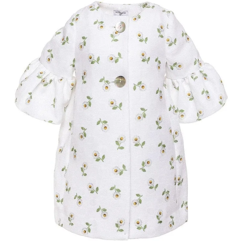 Girls White Daisy Coat