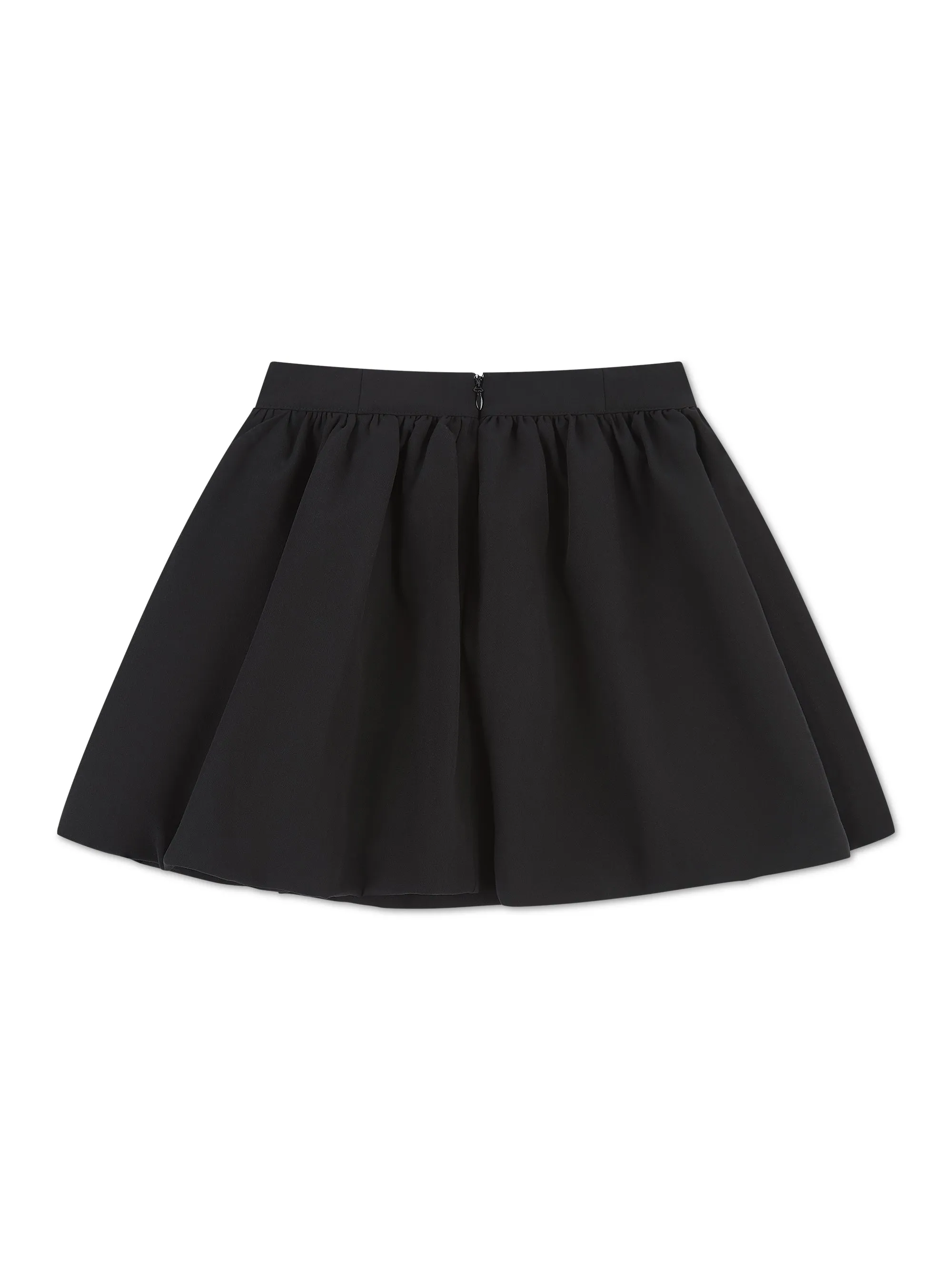 'HARLOW' PUFFBALL HEM COCKTAIL MINI SKIRT BLACK