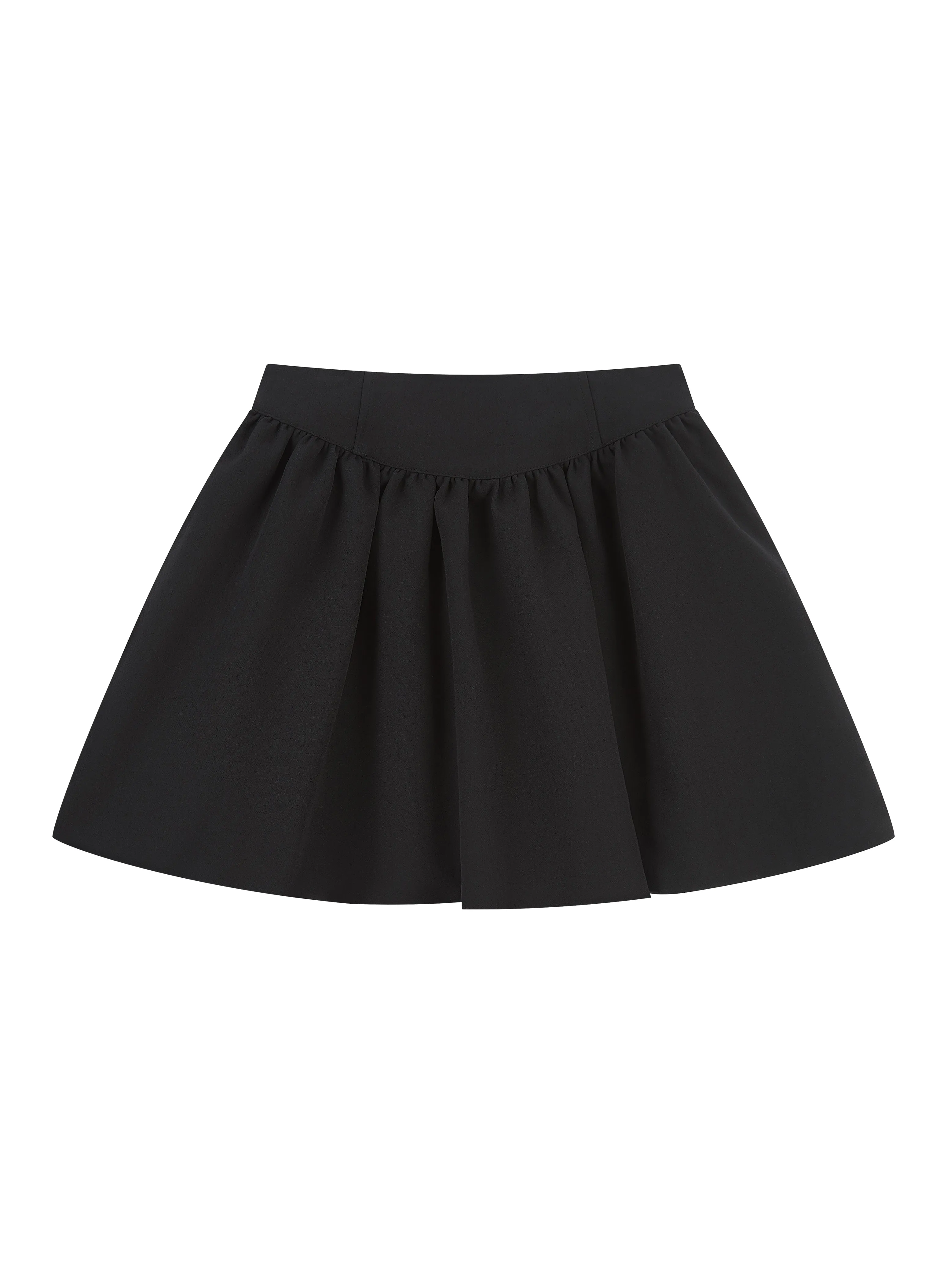 'HARLOW' PUFFBALL HEM COCKTAIL MINI SKIRT BLACK