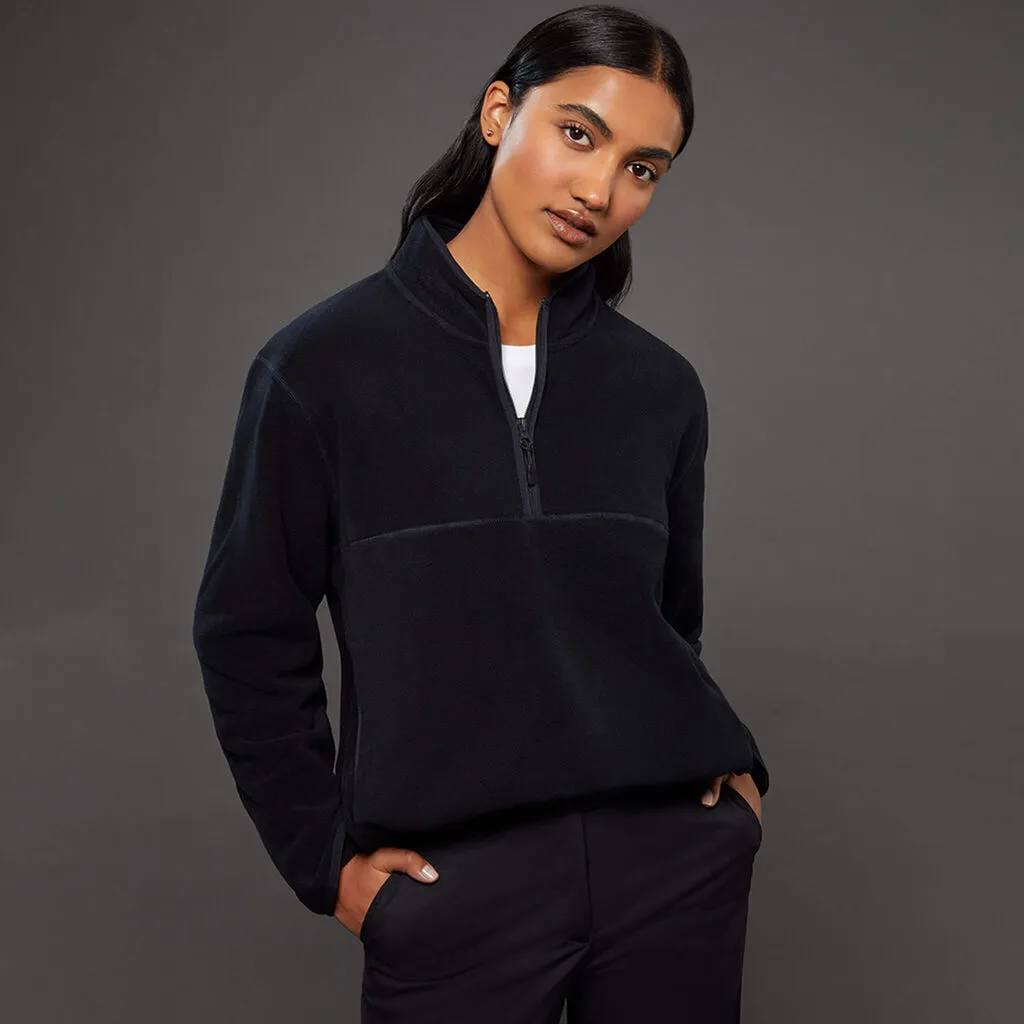 Ladies Polar Fleece Zip Neck Pullover - CAT1GT