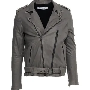 Lapel Collar Style Leather Jacket