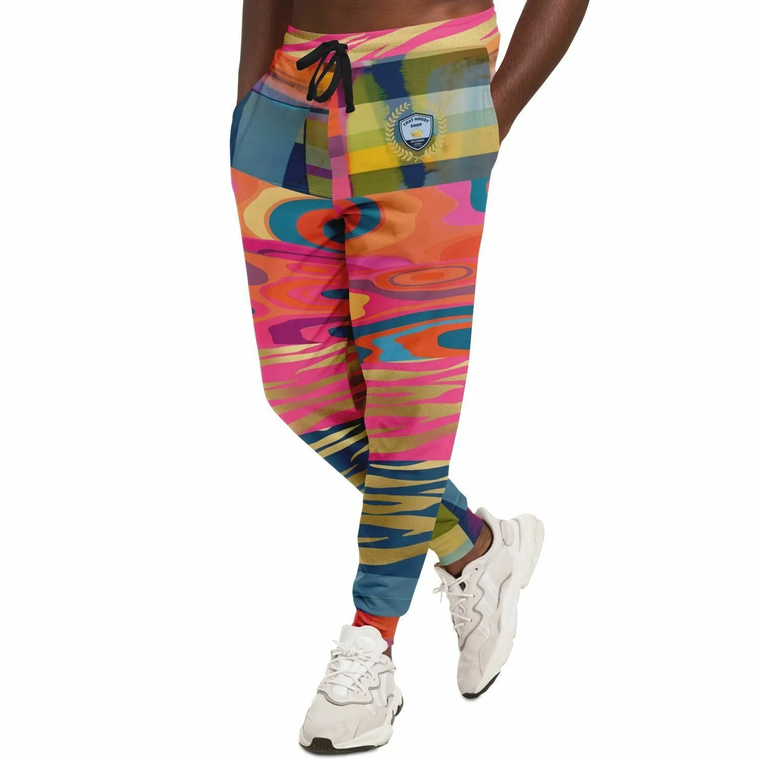 Lenny Soul Star Zebra Print Patchwork Eco-Poly Unisex Joggers