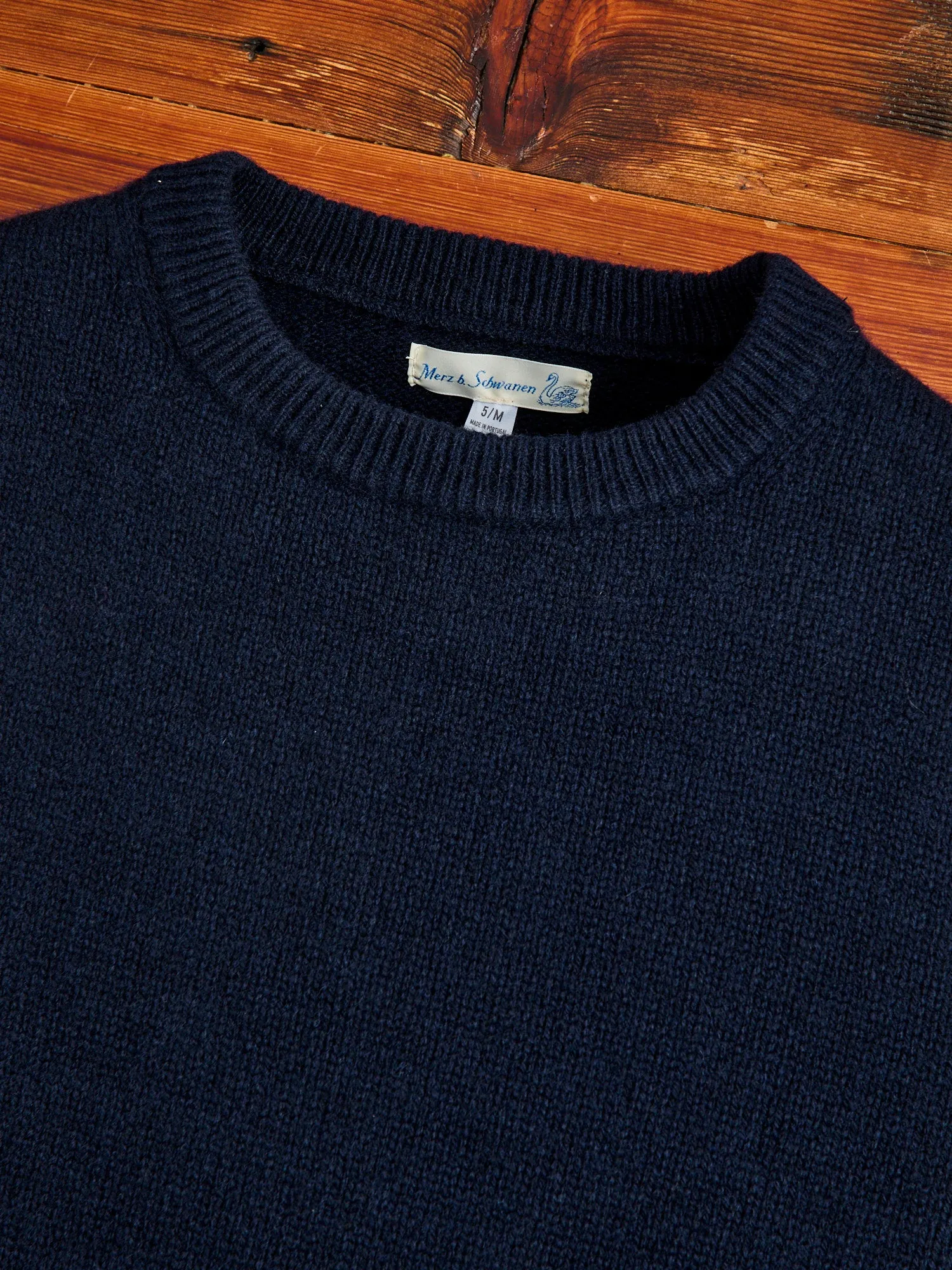 LOCC01 "Good Basics" Relaxed Fit Merino Cashmere Knit Sweater in Dark Navy