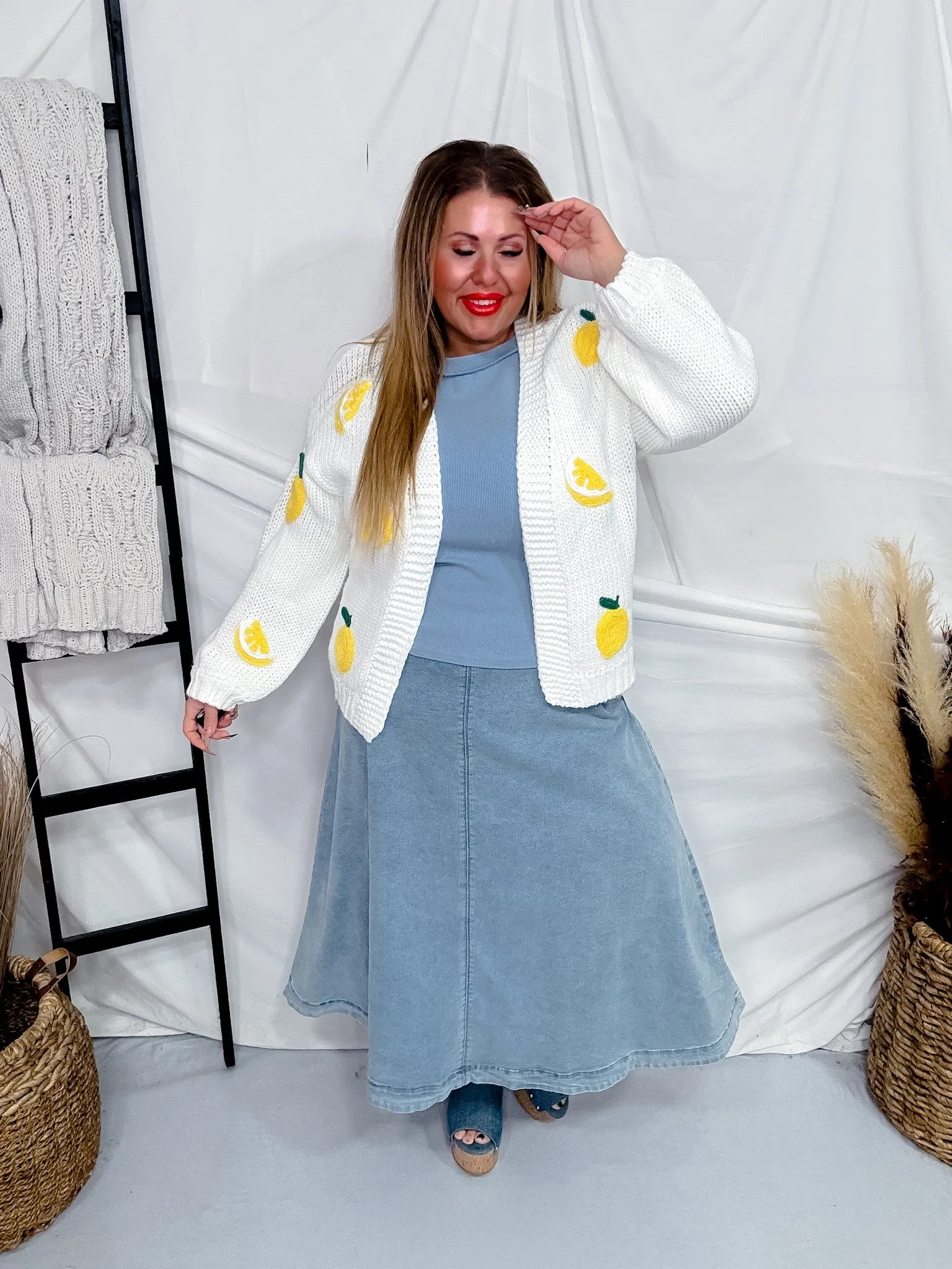 Long Sleeve Lemon Sweater Cardigan