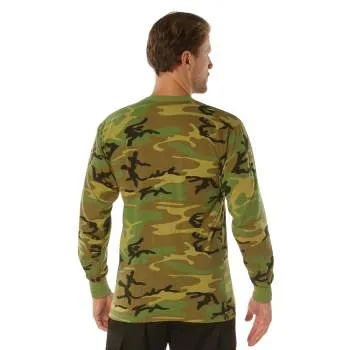 Long Sleeve Vintage Style T-Shirt - Woodland Camo