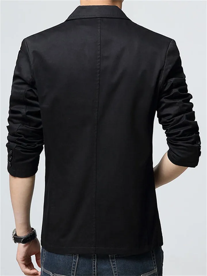 Male Stylish Button Up Spring Autumn Blazer Jacket