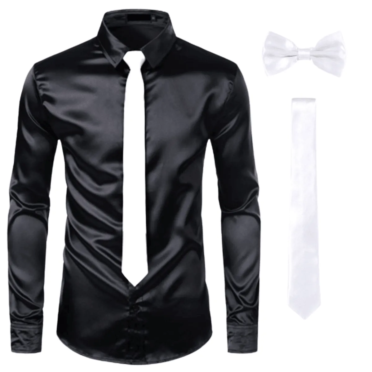 Men's 3Pcs Silk Dress Shirt   Ties