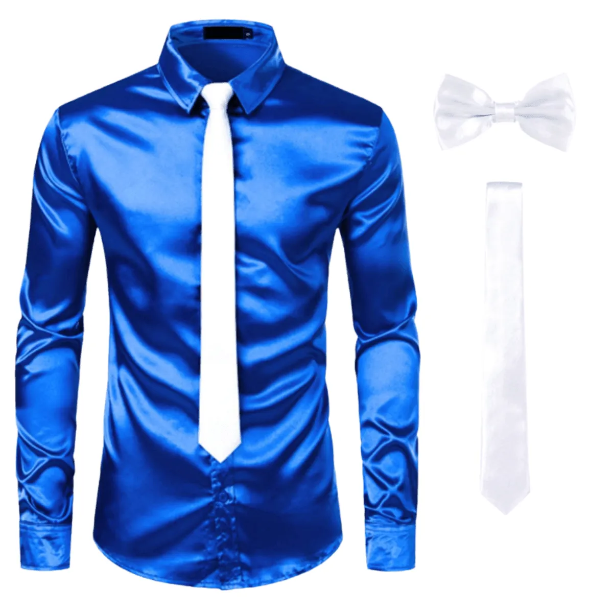 Men's 3Pcs Silk Dress Shirt   Ties