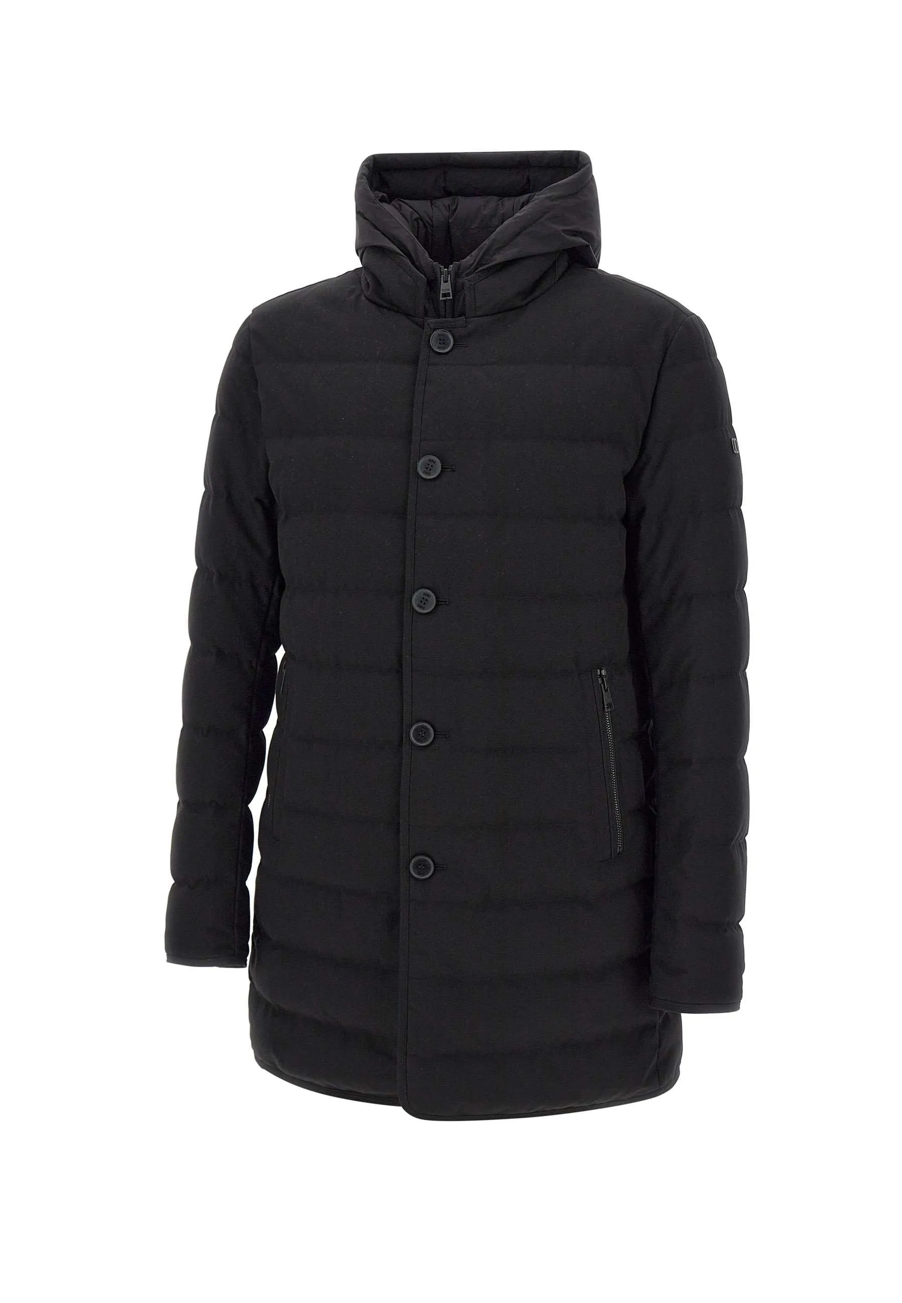 Men's Black Down Jacket with Bib