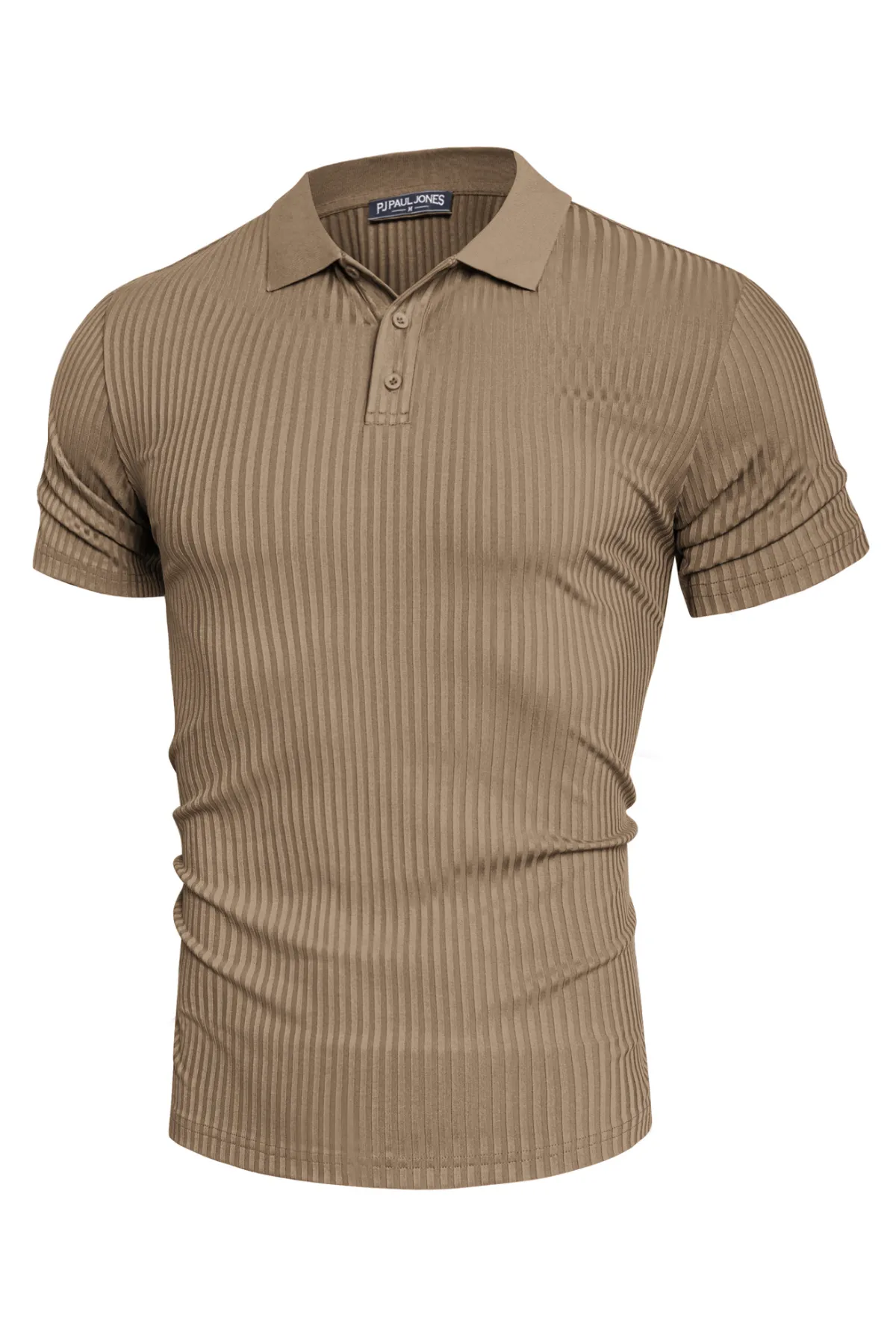 Mens Polo Shirts Textured Knit Short Sleeve Stretchy Golf Shirts