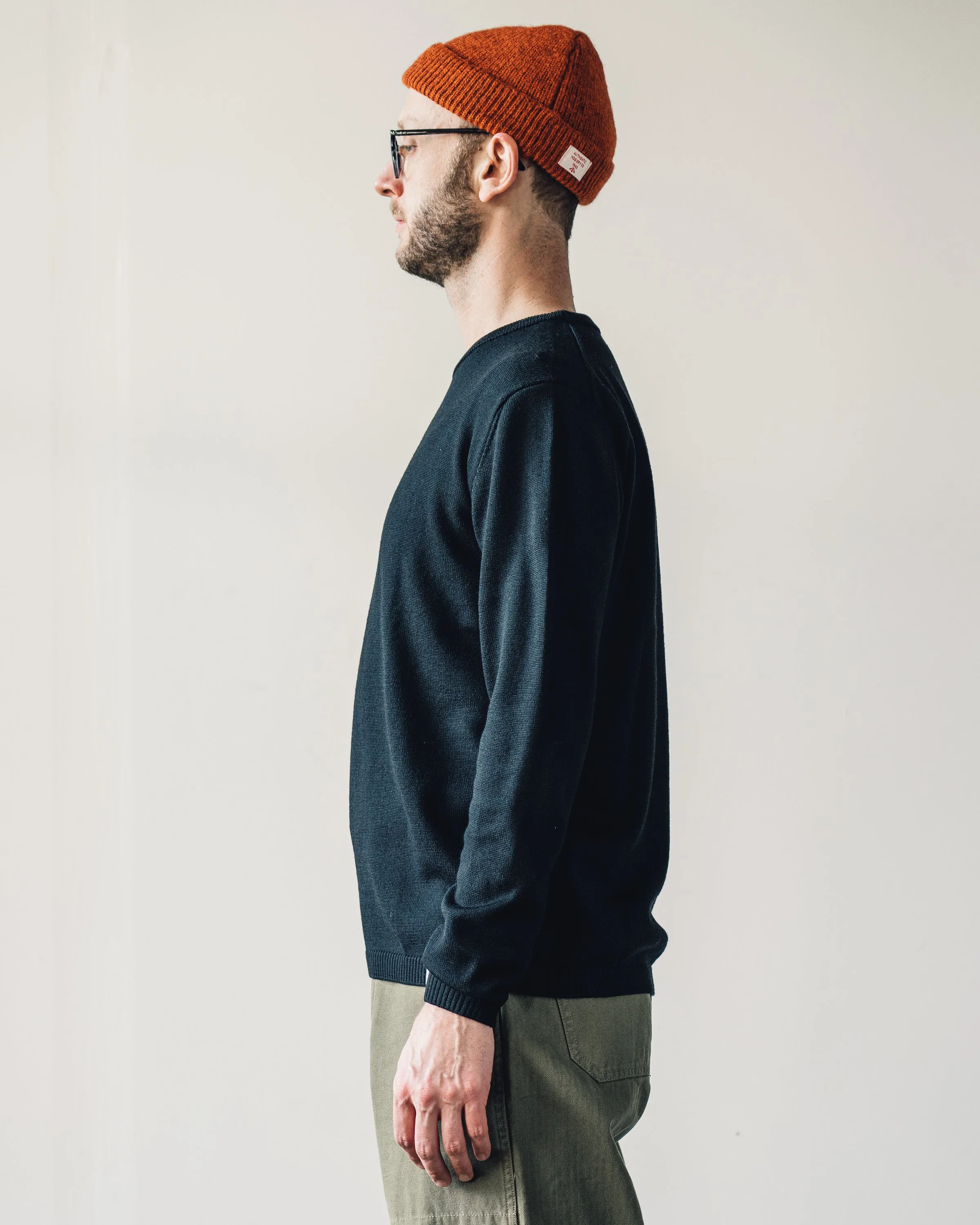 Merz b. Schwanen Relaxed Crewneck Pullover, Black