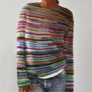 Mexican Striped Inspired Knit Art Cozy Sweater