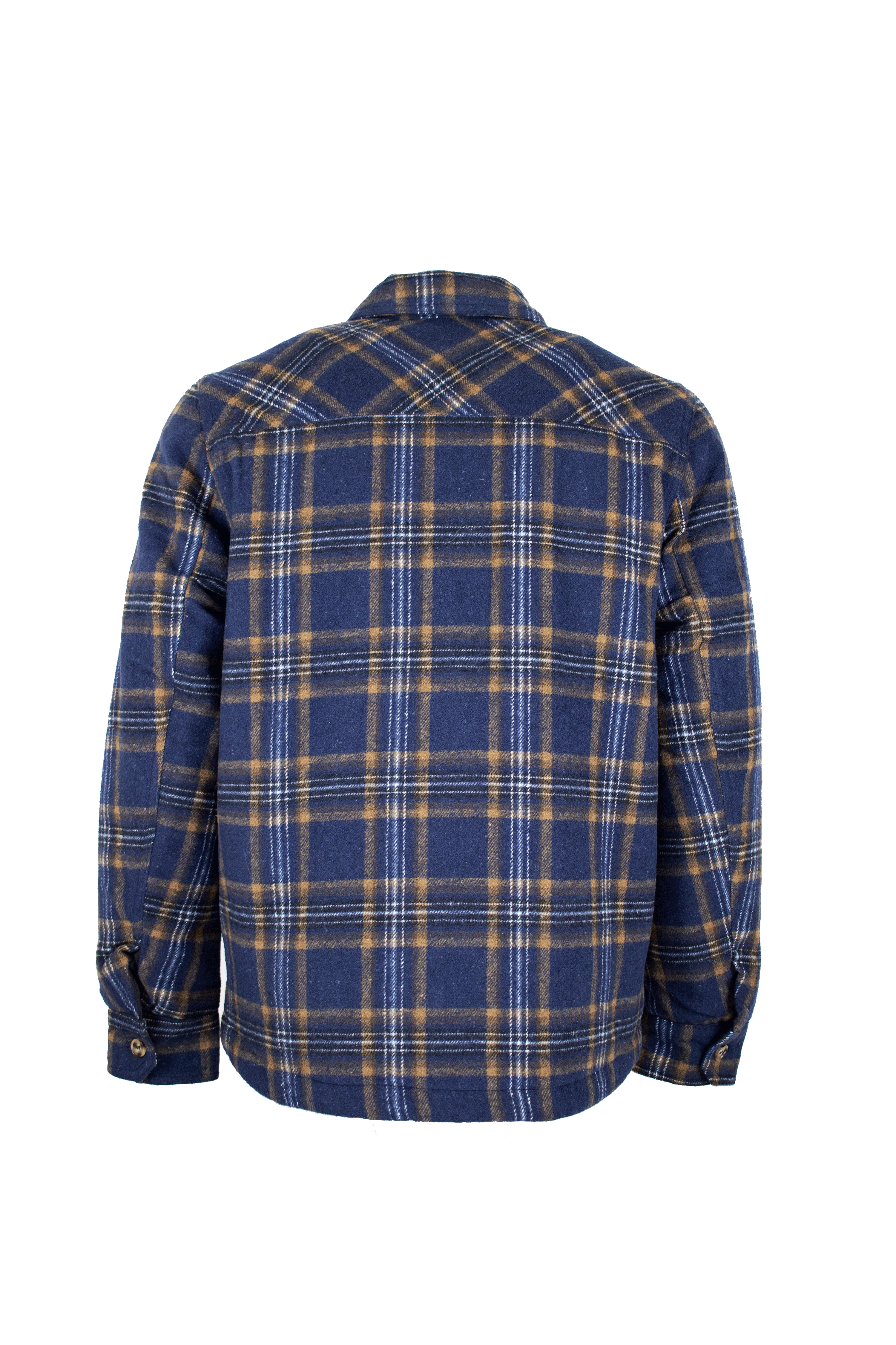 MJ001 - Men's Check Padded Overshirt - NAVY