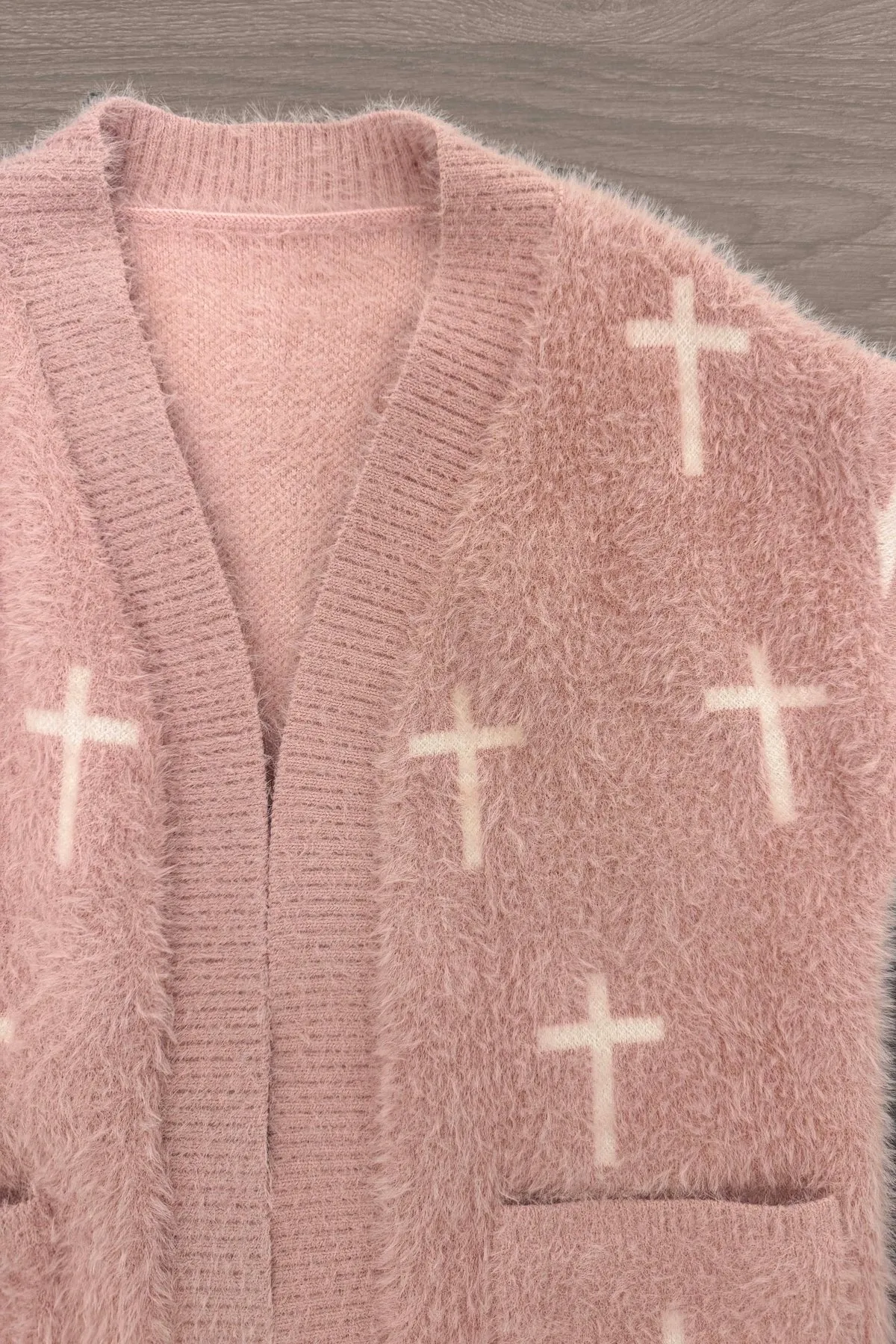 Mom & Me - Blush Pink Cross Cardigan