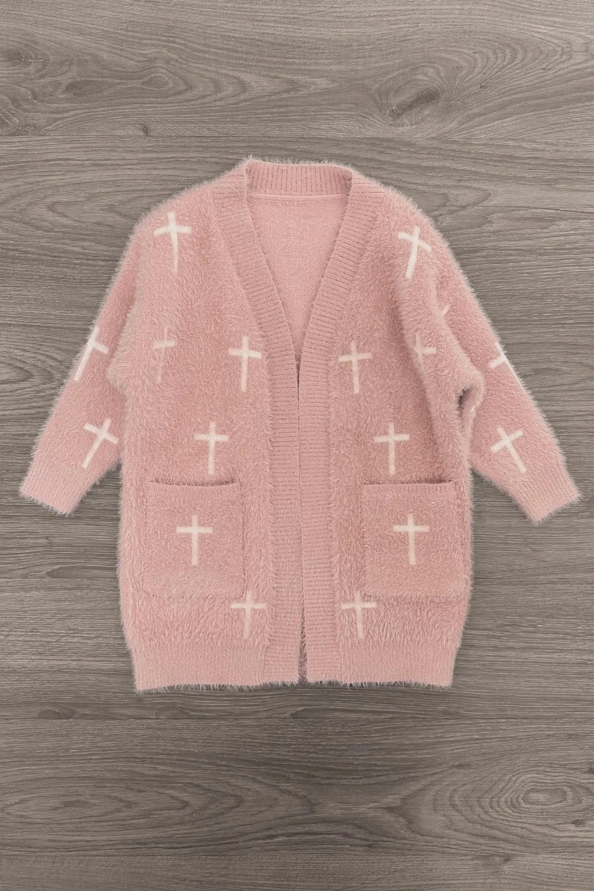 Mom & Me - Blush Pink Cross Cardigan