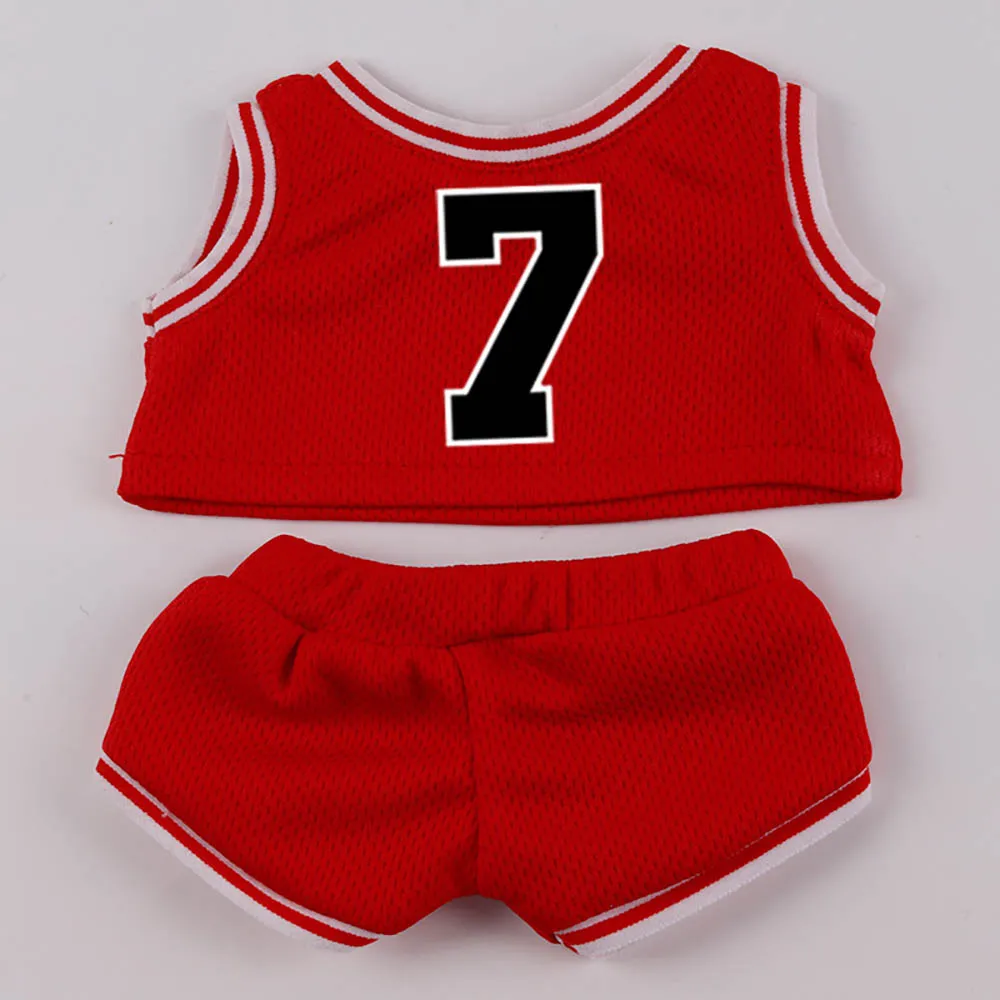 niannyyhouse 10cm 20cm Plush Doll Clothes Vests Pants Basketball Jerseys Outfit Soft Stuffed Plush Toy Dress Up Sportswear