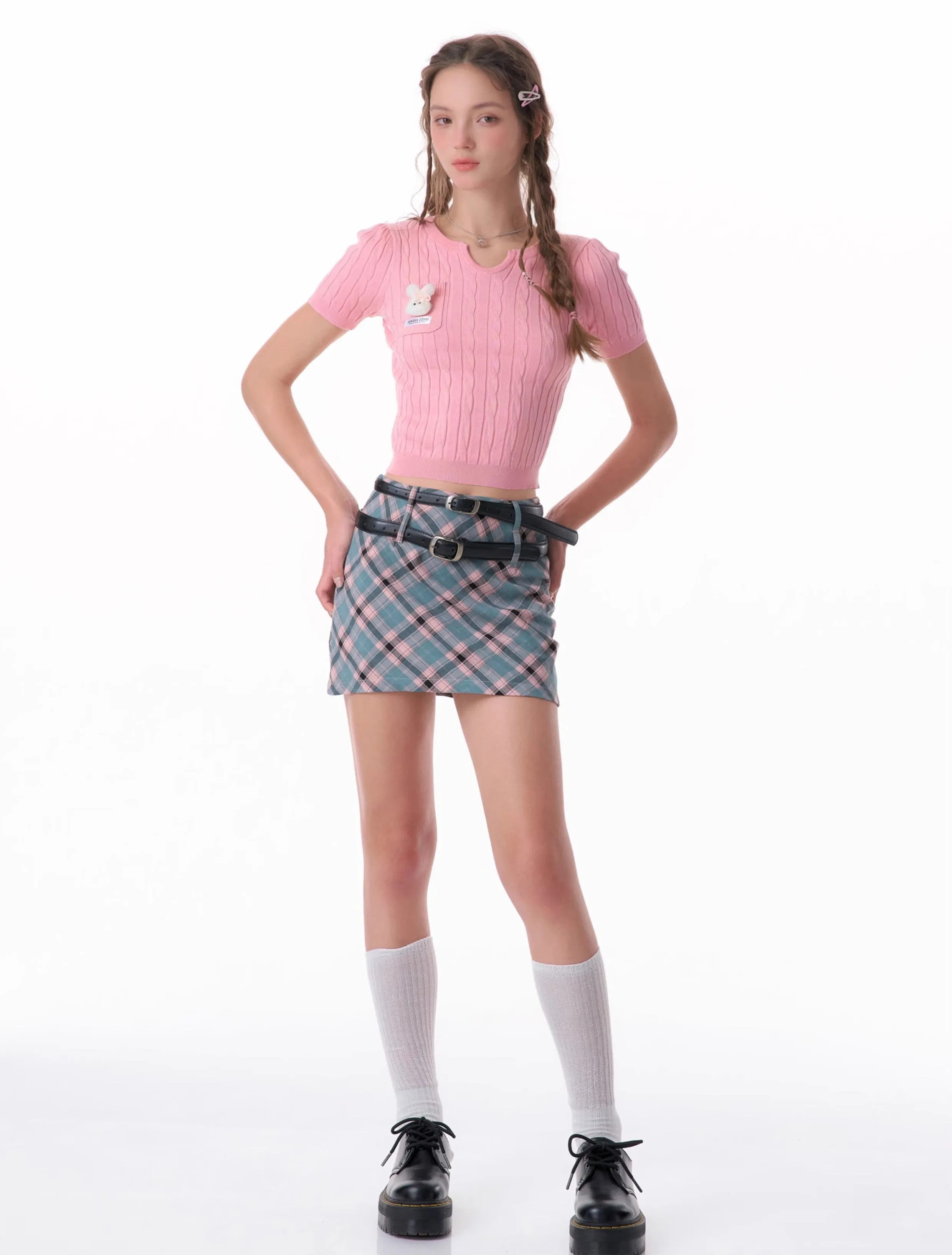 Pastel Plaid Mini Skirt