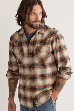 Pendleton Woolen Mills Wyatt Shirt in Ochre Navy Gold Paid