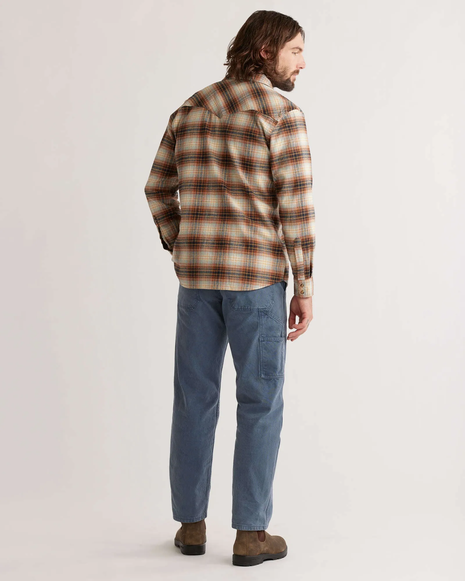 Pendleton Woolen Mills Wyatt Shirt in Ochre Navy Gold Paid