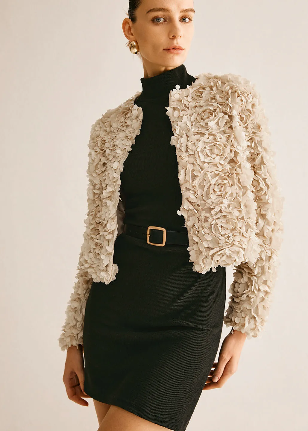 Petal Pattern Cropped Jacket