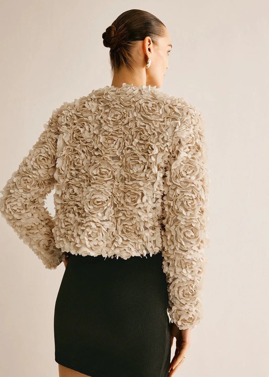 Petal Pattern Cropped Jacket