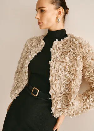 Petal Pattern Cropped Jacket