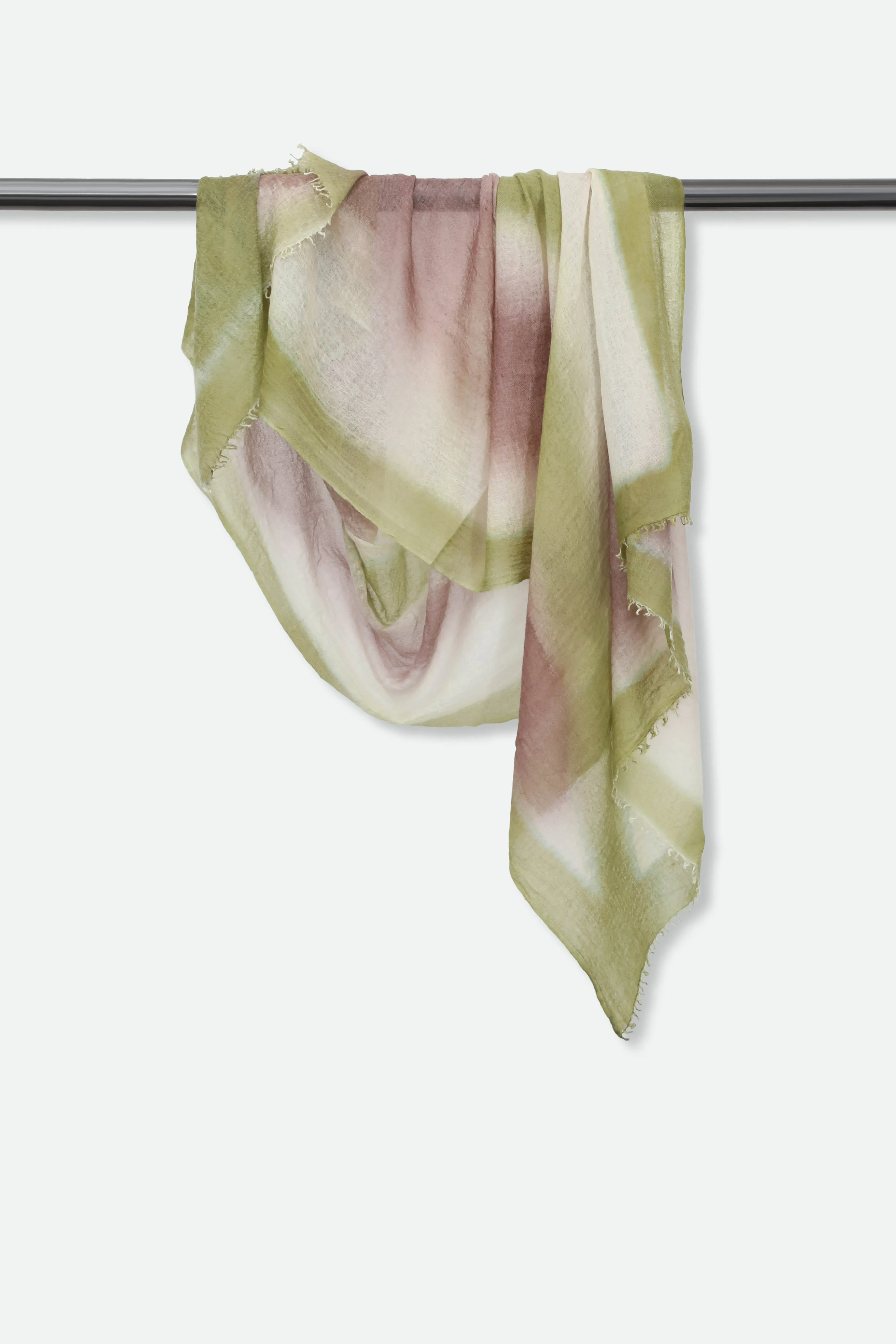 PISTACHIO CHATEAU SCARF IN HAND DYED CASHMERE