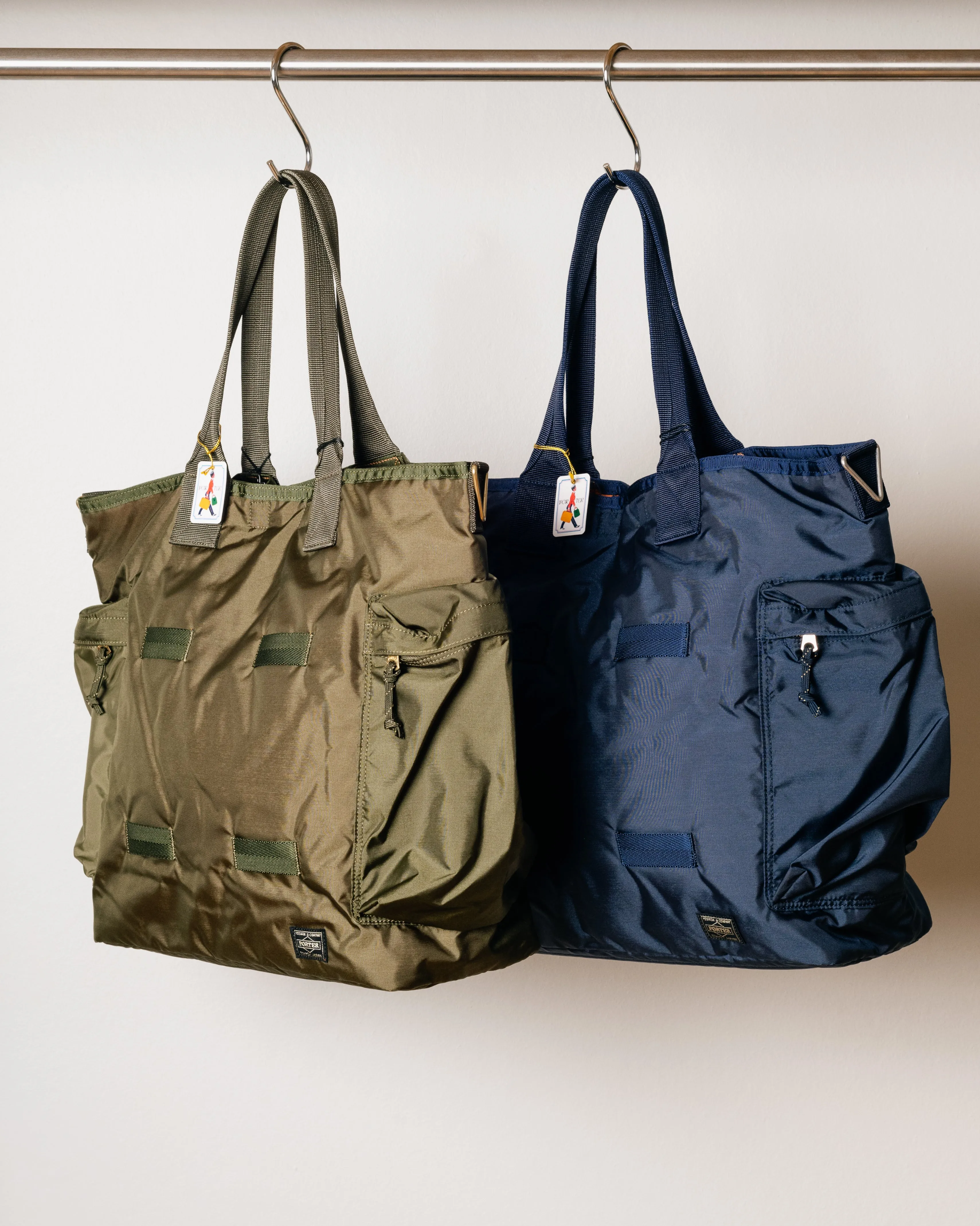 PORTER Force 2Way Tote Bag: Navy