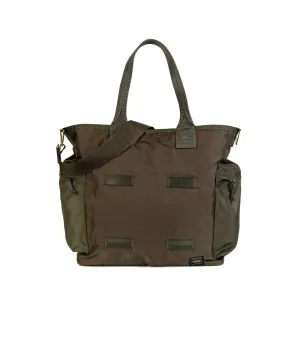 PORTER Force 2Way Tote Bag: Olive