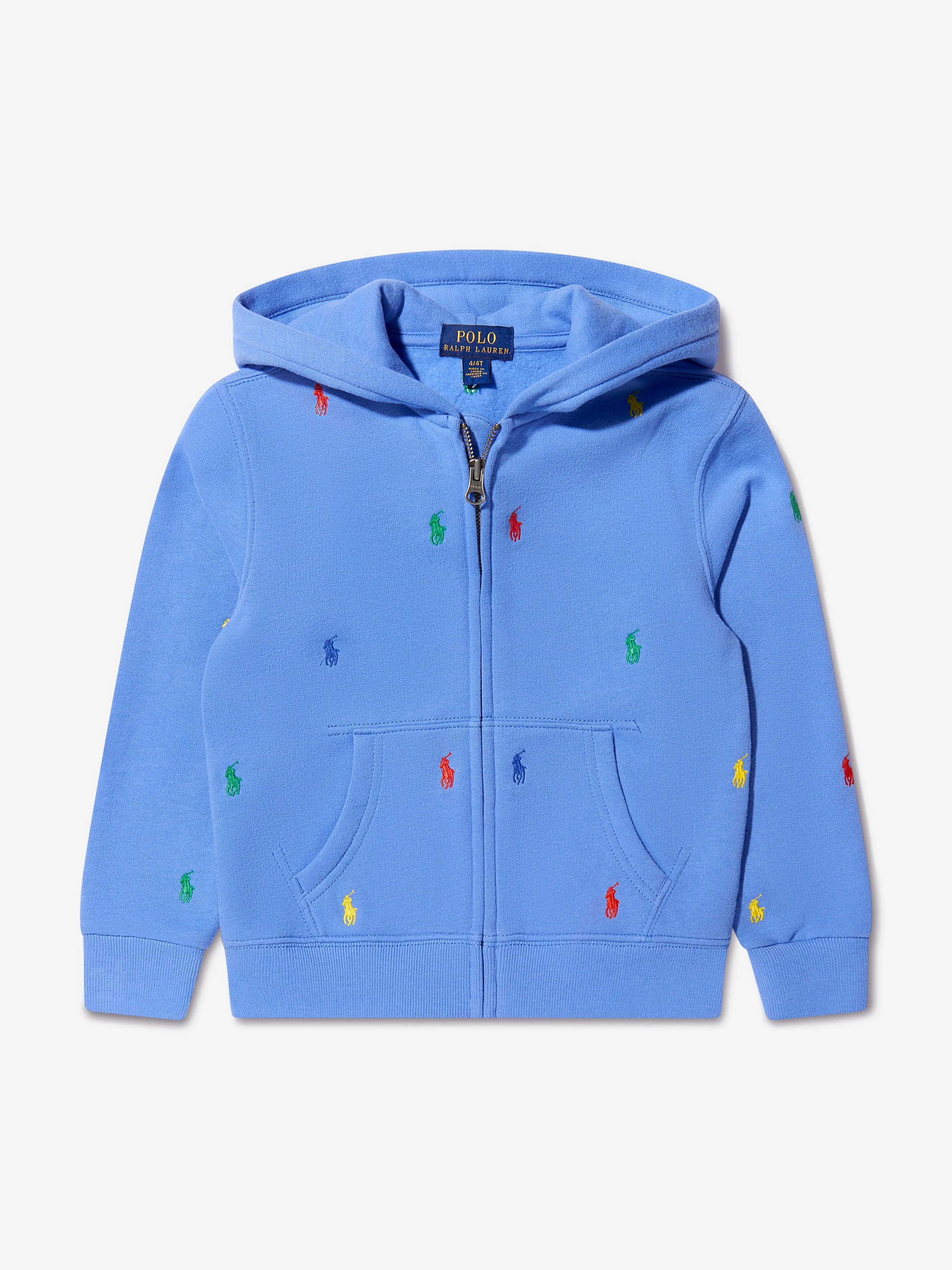 Ralph Lauren Boys Logo Zip Up Hoodie in Blue