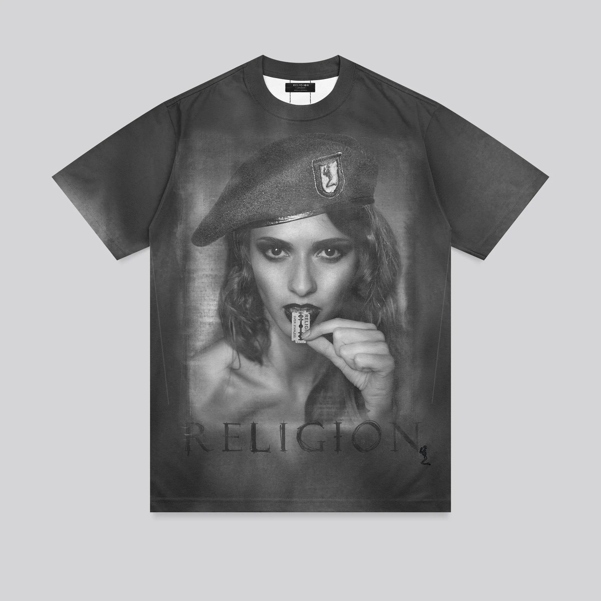 RAZOR BLADE T-SHIRT WASHED BLACK