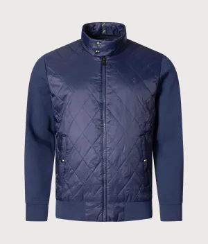 Relaxed Fit Diamond Quilted Hybrid Sweatshirt/Jacket